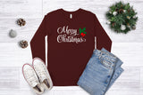 Merry Christmas with Holly - Long Sleeve Unisex Tee