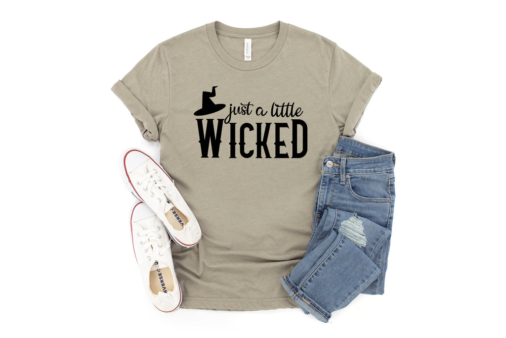 Just A Little Wicked Halloween Witch Trick Or Treat Shirt