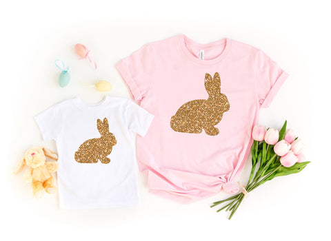 Glitter Bunny Mama Baby Set - Unisex Tees