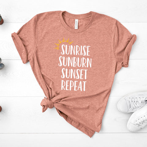 Sunrise Sunburn Sunset Repeat - Unisex Tee