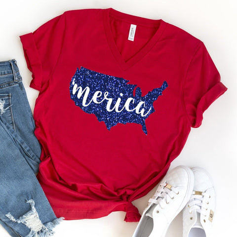 'Merica - Unisex V-Neck Tee