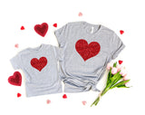 Red Glitter Heart Set - Unisex Tees