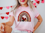 Valentine Rainbow With Hearts - Unisex Tee