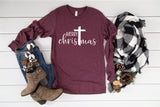 Merry Christmas (cross) - Unisex Long Sleeve