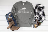 Merry Christmas (cross) - Unisex Long Sleeve