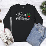 Merry Christmas with Holly - Long Sleeve Unisex Tee